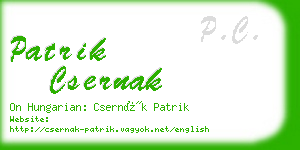 patrik csernak business card